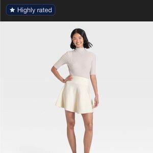 a new day Cream circle skirt NWT